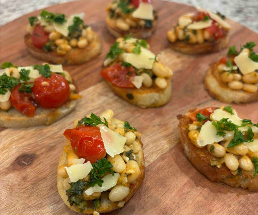 Mediterranean Garlic Parmesan Navy Beans