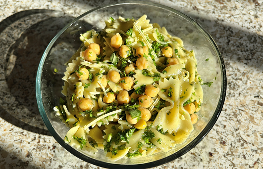Garbanzo Bare Beans Pasta Salad