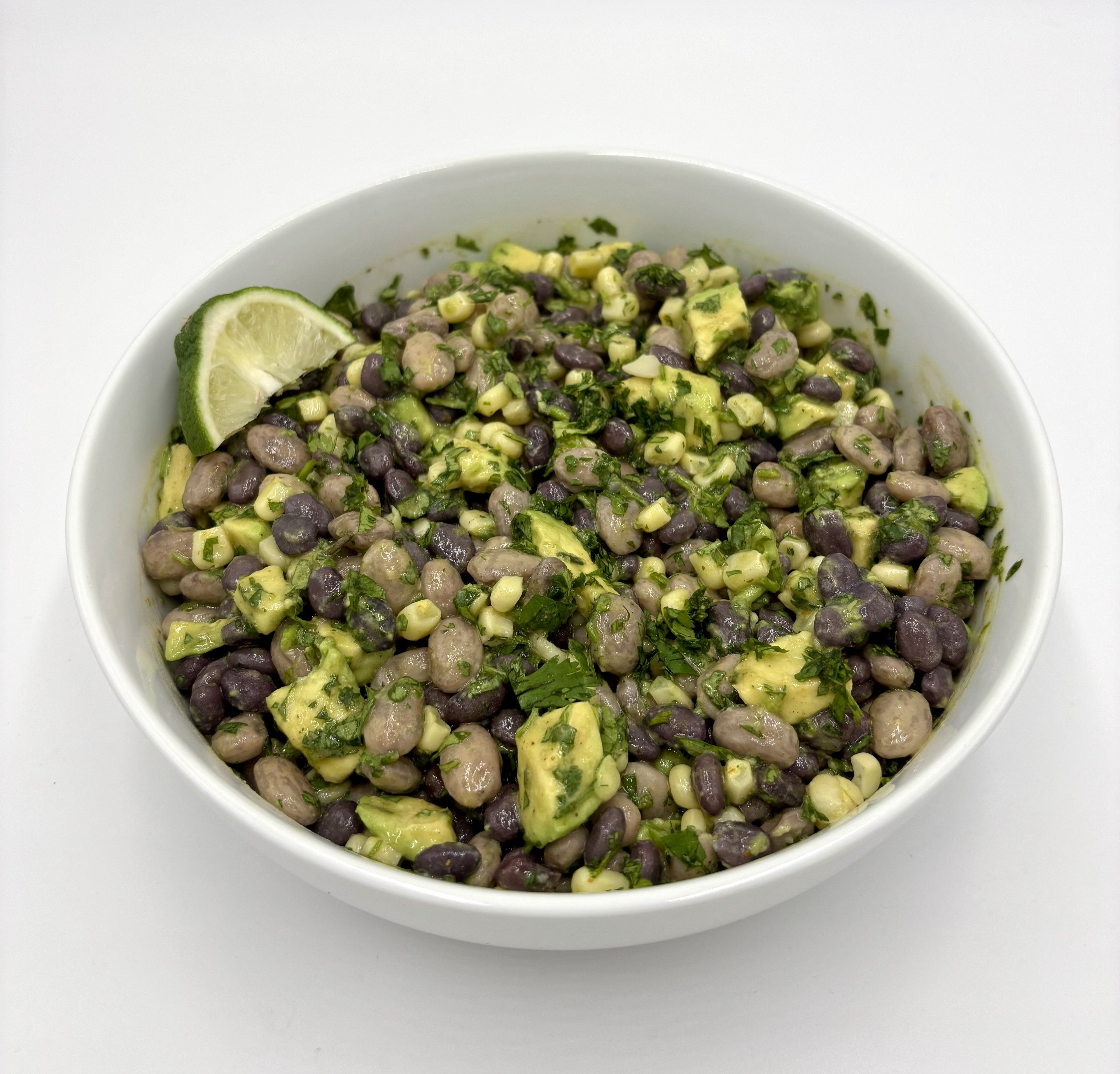 Avocado Lime Black and Pinto Bare Beans Salad