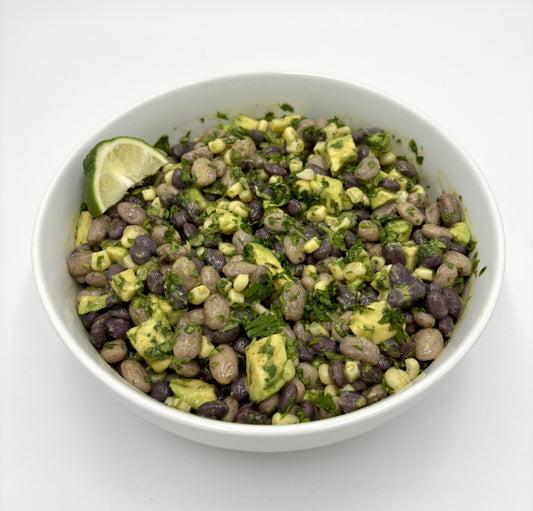 Avocado Lime Black and Pinto Bare Beans Salad